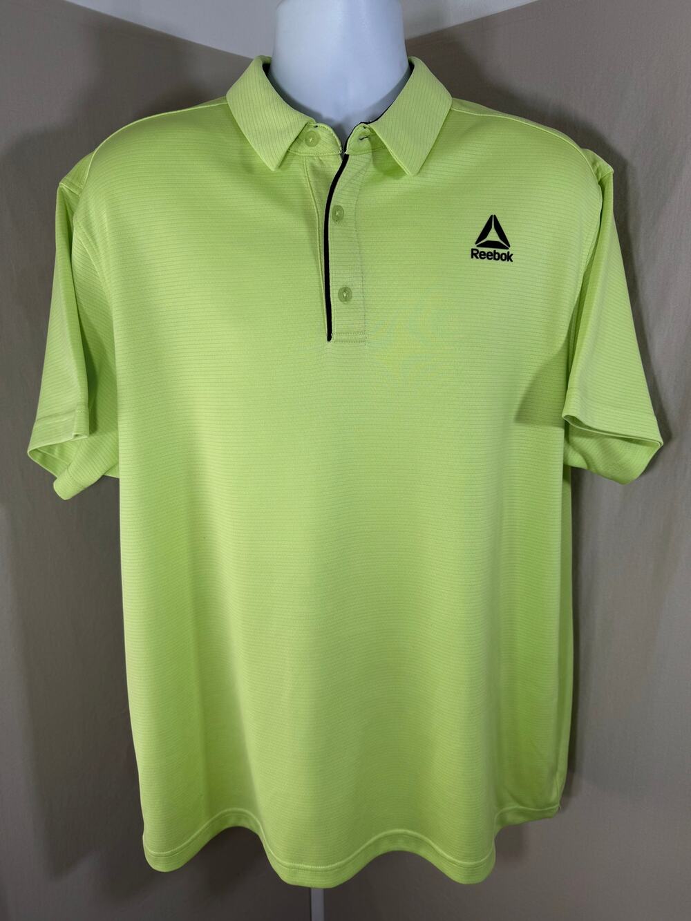 Reebok Lime Green Performance Polo Shirt Size XL